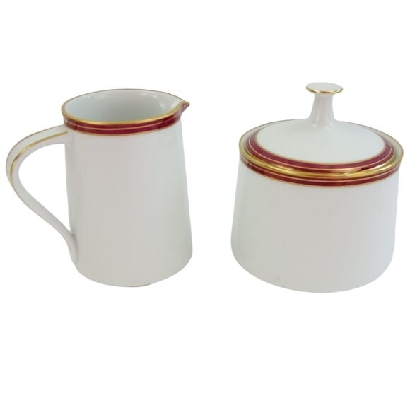 Vintage Noritake Royale Claret China Creamer and Sugar Bowl Set - Picture 1 of 7